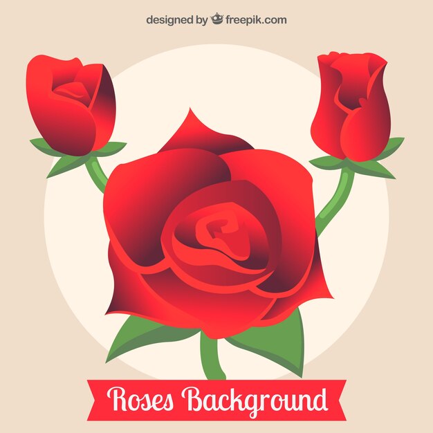 Симпатичный фон с тремя розами