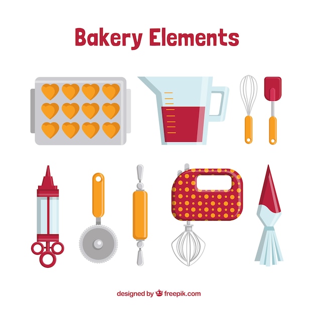 Free vector cute bakery elements