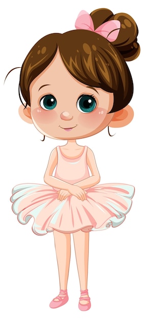 Cute ballet dancer cartoon character