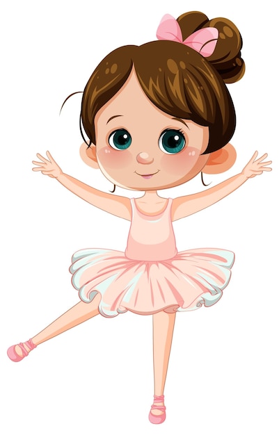 Free vector cute ballet dancer cartoon character