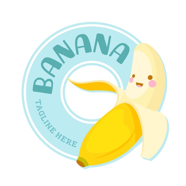 Free vector cute banana character logo