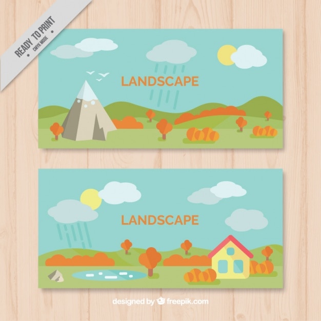 Free vector cute banners in flat style