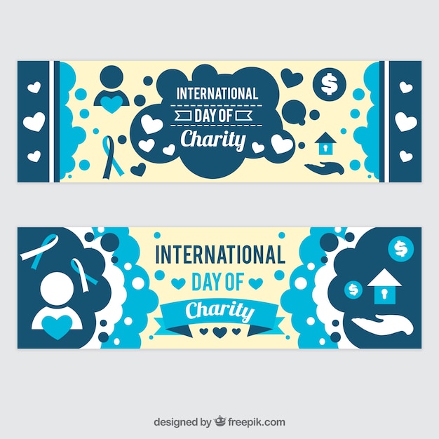 Симпатичные баннеры международного благотворительного дня