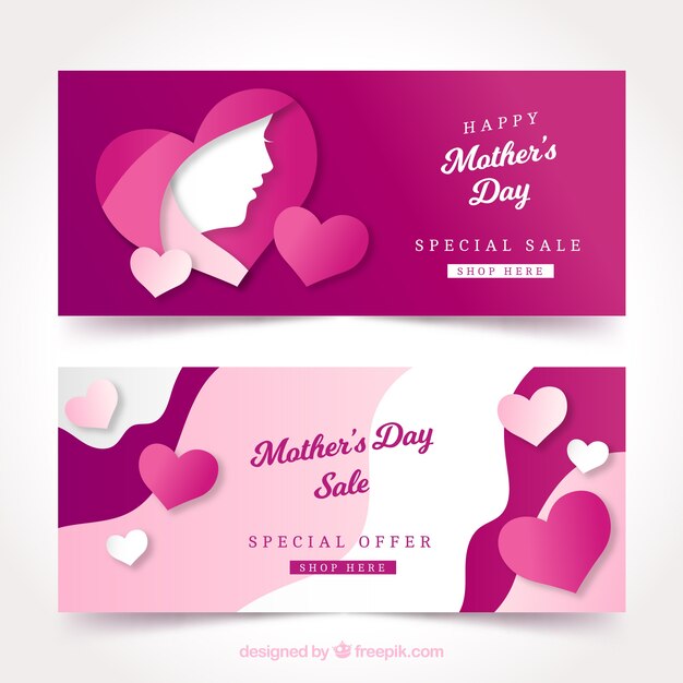 Cute banners of mother's day