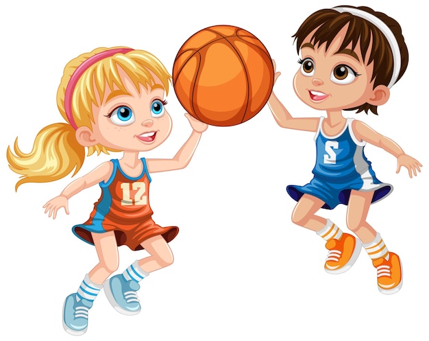 Free vector cute basketball player cartoon character