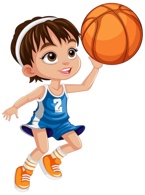 Free vector cute basketball player cartoon character