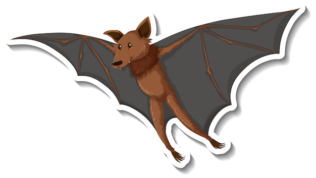 Cute bat animal cartoon sticker