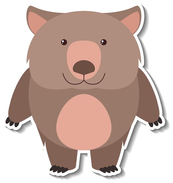 Free vector a cute bear cartoon animal sticker