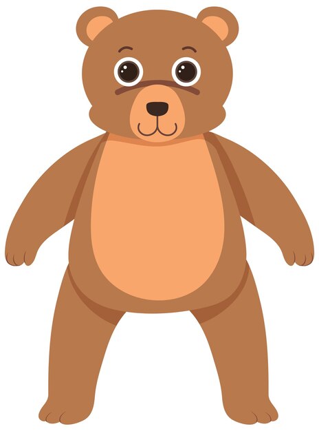 Cute bear in flat cartoon style