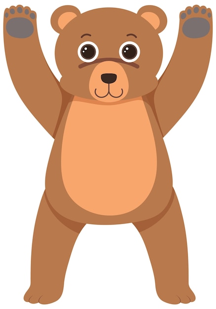 Free vector cute bear in flat cartoon style