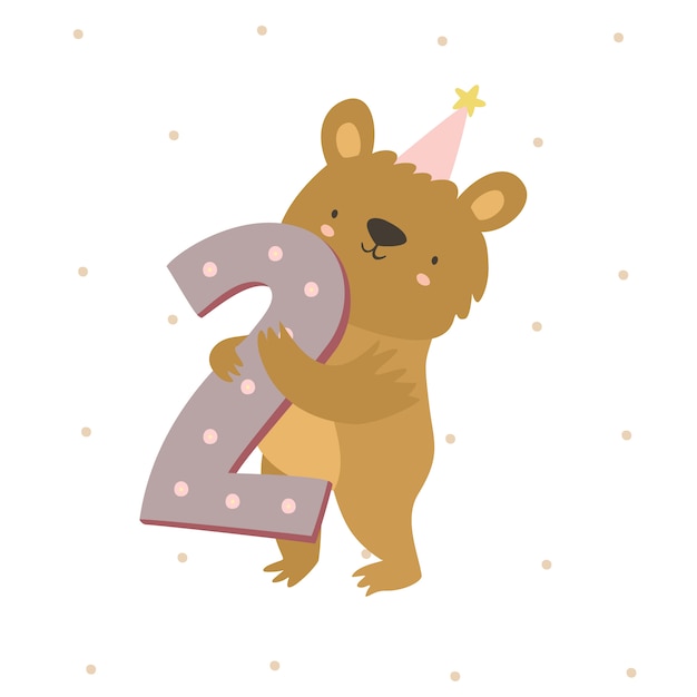 Free vector cute bear, number two