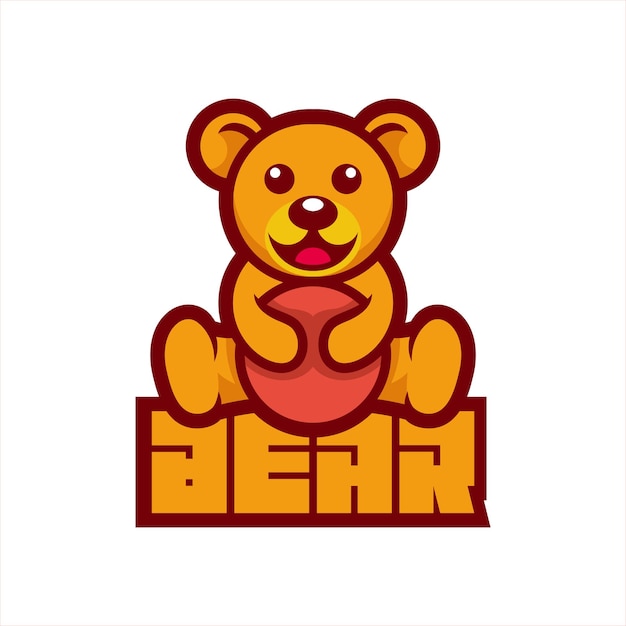 Free vector cute bear playing with the ball