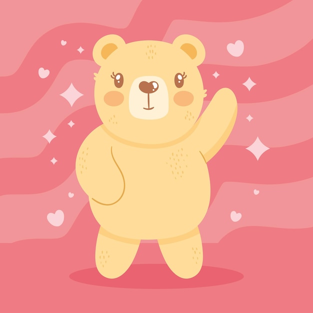 Free vector cute bear saludating