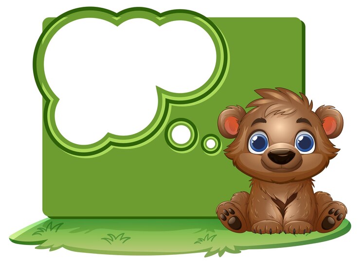 मुफ़्त वेक्टर cute bear with thought bubble
