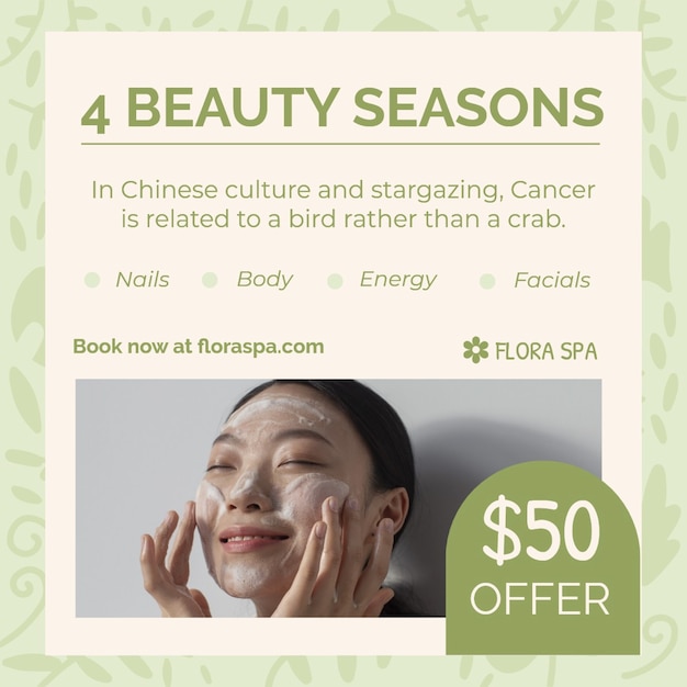 Free vector cute beauty spa facebook post