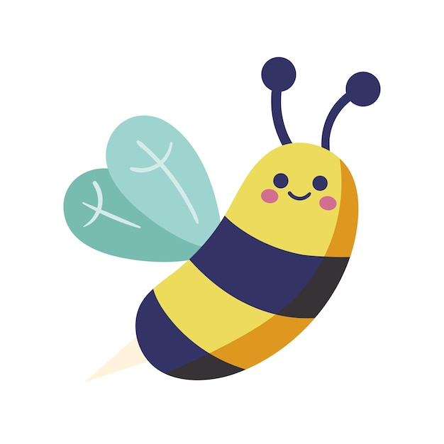 Cute bee flying spring