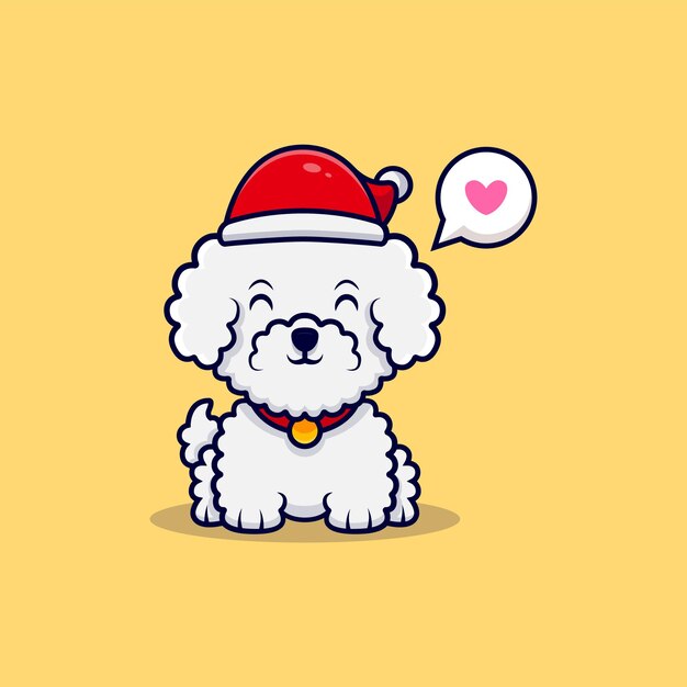 かわいいビションフリーゼ犬は骨漫画アイコンイラストをもたらす プレミアムベクター