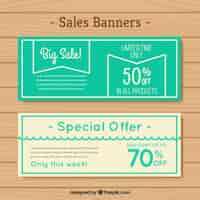 Free vector cute big sales banners