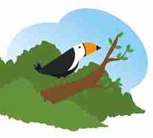 Free vector cute bird wild animal reserve