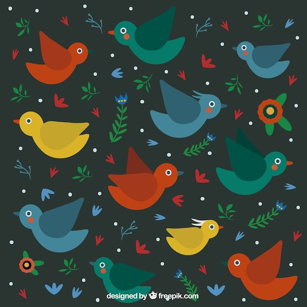 Vettore gratuito cute birds illustrazione