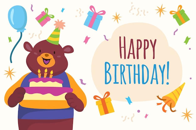 Free vector cute birthday background