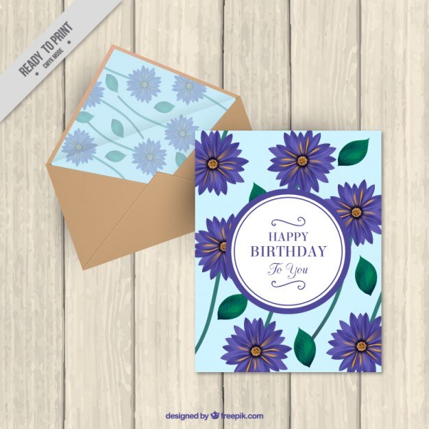 Cute birthday card wih daisies