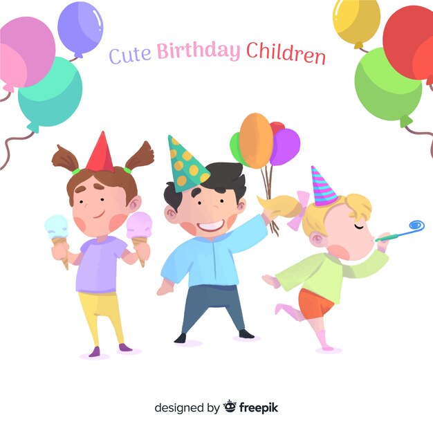 Cute birthday children background