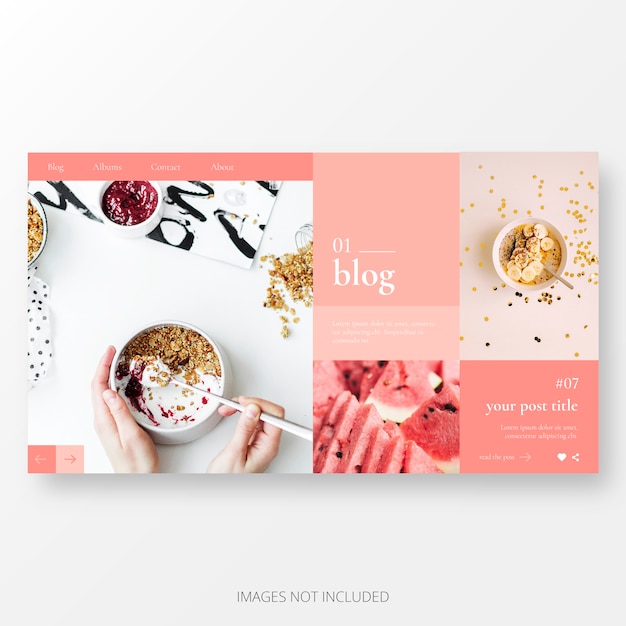 Free vector cute blog landing page template