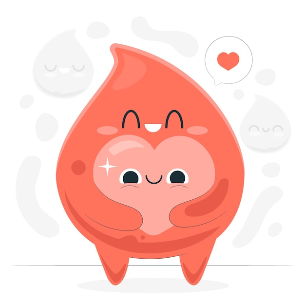 Free vector cute blood drop concept illustration