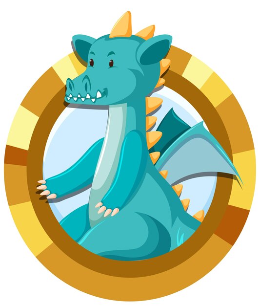 Cute blue dragon cartoon character