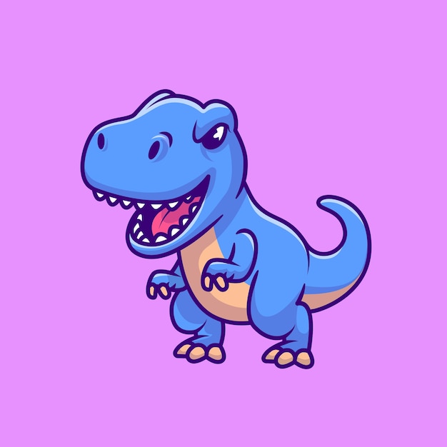 Free vector cute blue tyrannosaurus rex