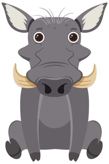 Cute boar in flat style isolated