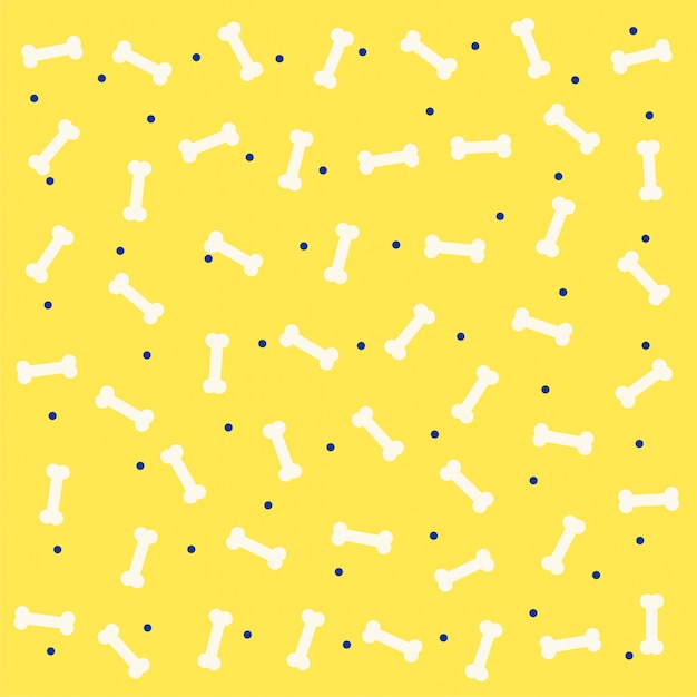 Cute bone pattern yellow background