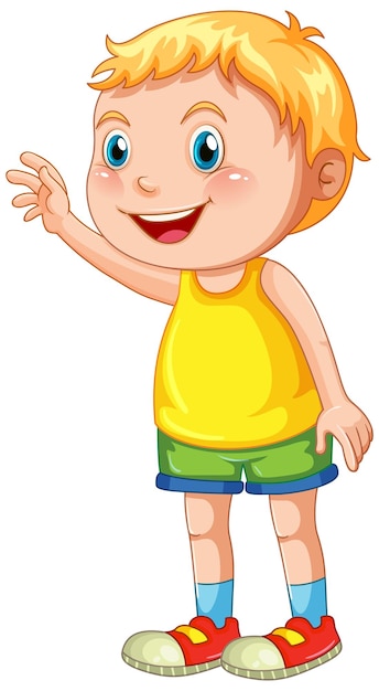 Free vector cute boy cartoon character on white background