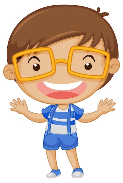 Free vector cute boy cartoon character on white background