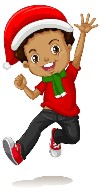 Cute boy in christmas costume cartoon character