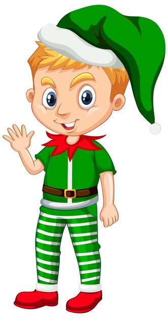 Милый мальчик в рождественском костюме мультипликационный персонаж