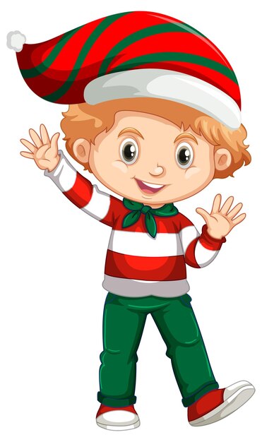 Симпатичный мальчик в рождественском костюме мультипликационного персонажа