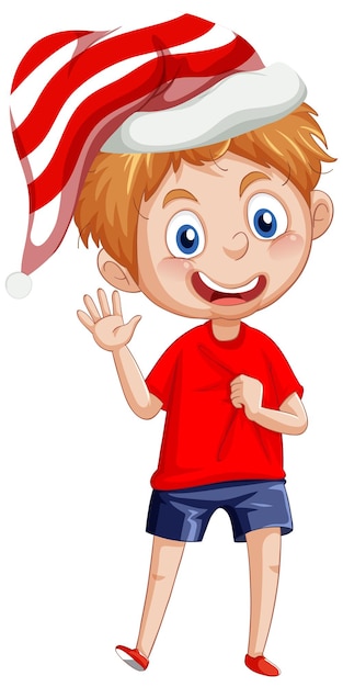 Free vector cute boy in christmas costume cartoon character