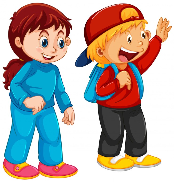 मुफ़्त वेक्टर cute boy and girl character