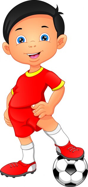 多くの男の子 サッカー イラスト 無料のベクター