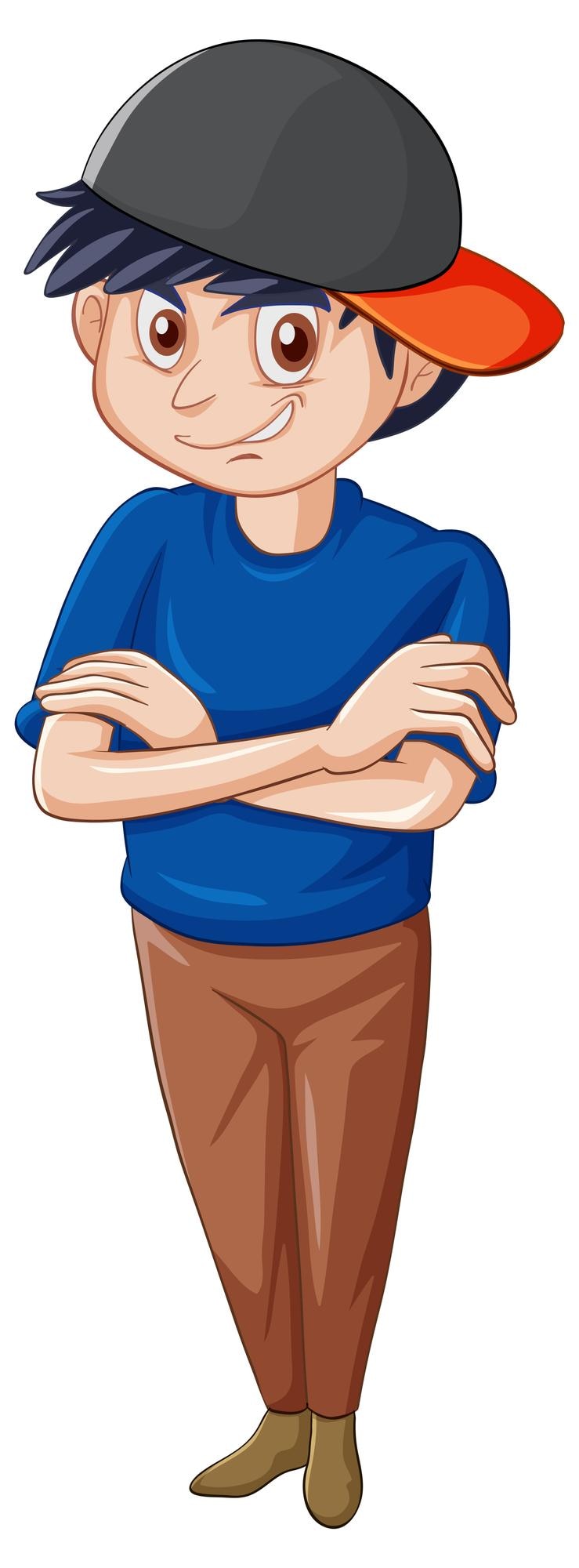 मुफ़्त वेक्टर a cute boy standing on white background