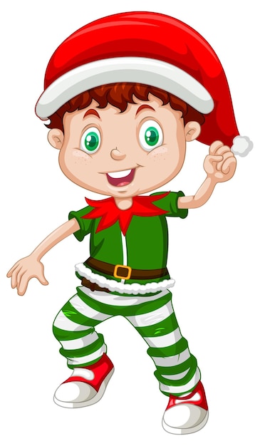 Cute boy wearing christmas costumes cartoon character