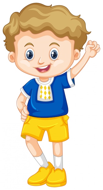 Free vector cute boy with happy face