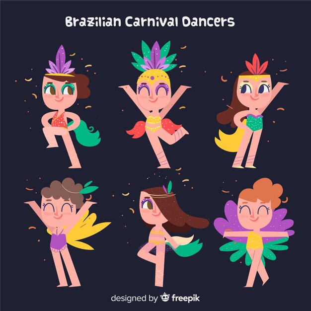 Симпатичный бразильский карнавальный танцор