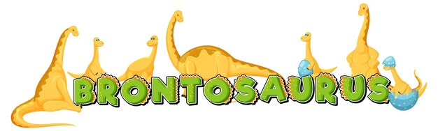 Симпатичный динозавр-бронтозавр и детский мультипликационный персонаж