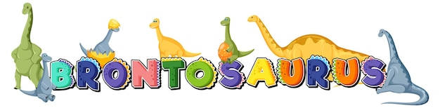 Vettore gratuito simpatico cartone animato di dinosauro brontosauro
