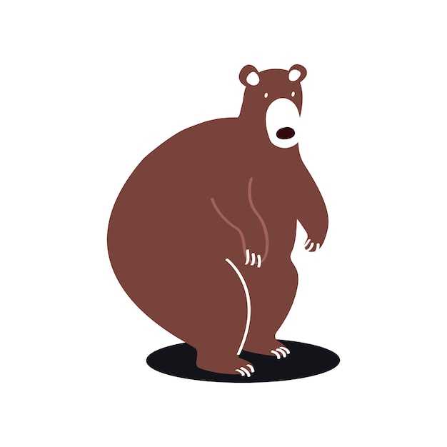 Free vector cute brown bear cartoon illustration