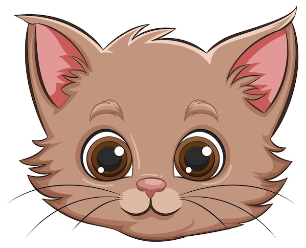 Free vector cute brown kitten vector illustration