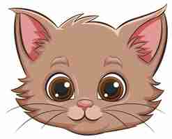 Free vector cute brown kitten vector illustration